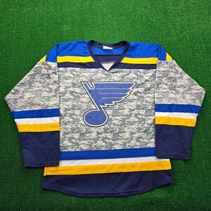 St Louis Blues Jersey Mens Large Military Digital Camo NHL Hockey Pullover